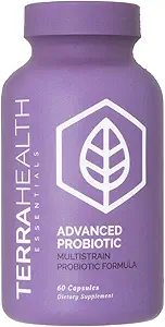 Terra Health Essentials Advanced Probiotics | 50 Billion CFU | Reduce Bloating & Gas, Immune Support | 30-Day Supply (60 Capsules)
