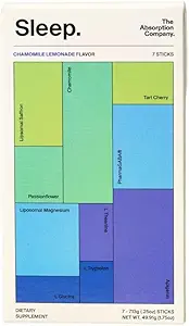 Ayuda al sueño Polvo - Bebida calmante para el sueño profundo con Safrón Liposomal, Magnesium & PharmaGABA Suplemento natural libre de melatonina para reducir el estrés y mejorar la calidad del sueño Chamomile Lemonade 7 Sticks
