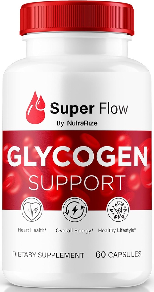 NutraRize Super Flow Glycogen, SuperFlow Glycogen Support Capsules, Super Flow Glyco Optimizer, SuperFlow Glyco Optimiser Caps, Super Flow Detox Cleanse, Super Flow Glycol (60 cápsulas)