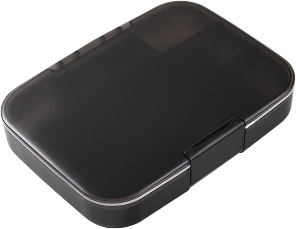 Gran Organizador de píldoras 9 Compartimientos Caja de píldora resistente a la humedad con partición extraíble Caja de mesa portátil para aceite de pescado, herramienta suplementos de vitamina