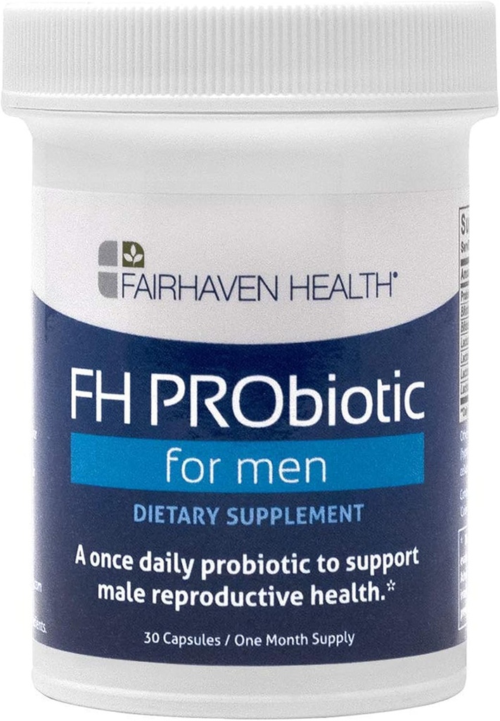 Fairhaven Health FH PRObiótico para Hombre Silencio Hombre Fertilidad Suplemento Silencio 6 Probióticos Strains para soportar la fertilidad masculina TEN Gluten y Soy Gratis