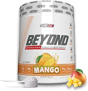 Laboratorios EHP Más allá de BCAA Powder Aminoácidos Suplemento para la recuperación muscular - 8g de azúcar libre BCAAs Aminoácidos Post Workout Recuperación Powder & 10g de EAA Aminoácidos Polvo - 60 Servimientos (Mango)