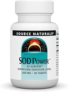 Fuente Natural SOD Power As Glisodin, Superoxide Dismutase, Dietary Supplement 250mg - 30 Tablets