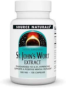 Fuente Naturales La hierba de San Juan Extracto 300 mg Admite una perspectiva mental positiva - 120 cápsulas