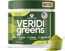 Veridi Greens for Men 40+ Silencio Daily Superfood Greens Polvo para la salud de próstata, hormonas &amp; energía Soporte  Premium USA Blend with Spirulina, Saw Palmetto, Zinc &amp; Enzymes