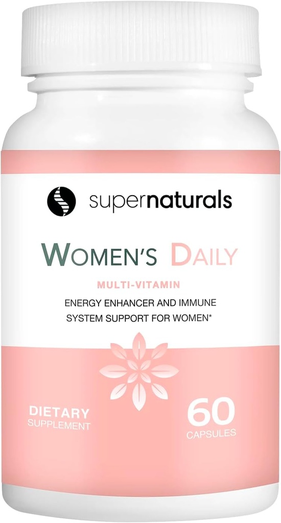 Super Naturals Health, Multivitamin for Women, Immune Defense Supplement Multivitamin Capsules, Vegan Supplements for Women - 60 Capsules