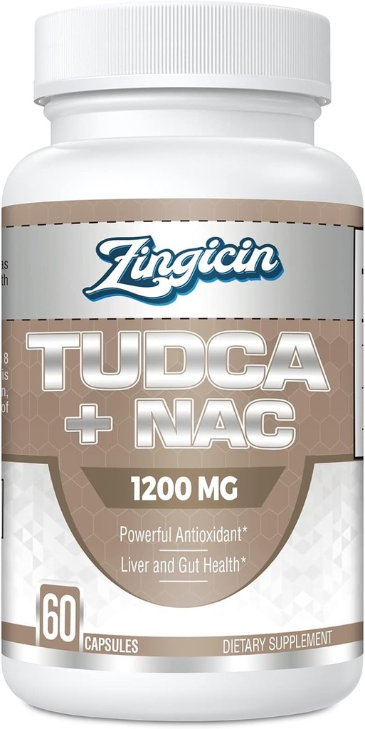 TUDCA with NAC Supplement 1200mg - 60 Capsules,Powerful TUDCA Bile Salt Plus N-Acetyl-Cysteine,Antioxidant Supplements for Liver,Digestion