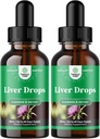 Soporte para el hígado Estampado de leche - Herbal Milk Thistle Liquid Blend with Astragalus Root for Liver Detox Cleanse & Repair - Cleanse Detox Drops with Shiitake Maitake & Cordyceps (2 Pack)