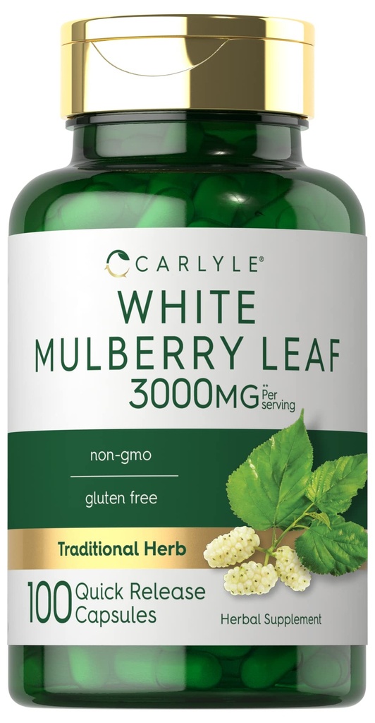 Carlyle Mulberry Leaf Extract TEN 3000mg TENED 100 Capsules TENIDA Non-GMO y Gluten Free Herbal Supplement