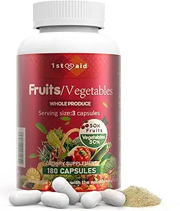 1a Ayuda Frutas-Veggies Suplemento-Capsules Home-Esencial Suplementos dietéticos - 180Counto entero Alimentos Frutas Verduras Mixtas Suplementos Nutricionales para Adultos