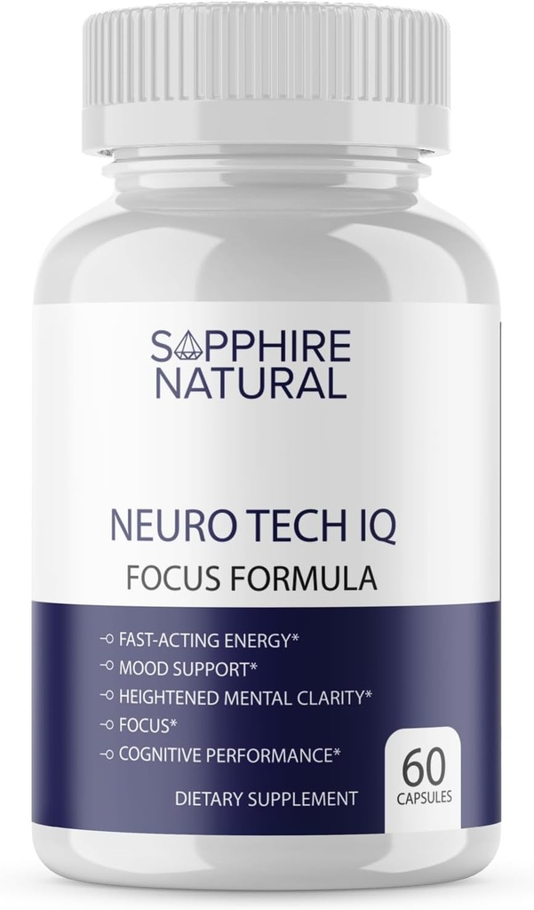 Oficial... Neuro Tech IQ Brain Supplement - Neurotech Iq Focus Formula Enhancement Pills (60 cápsulas)