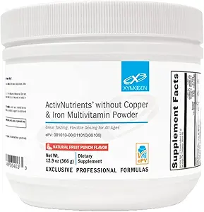 XYMOGEN ActivNutrients Without Copper & Iron Multivitamin Powder - Fruit Punch (12.9 oz)