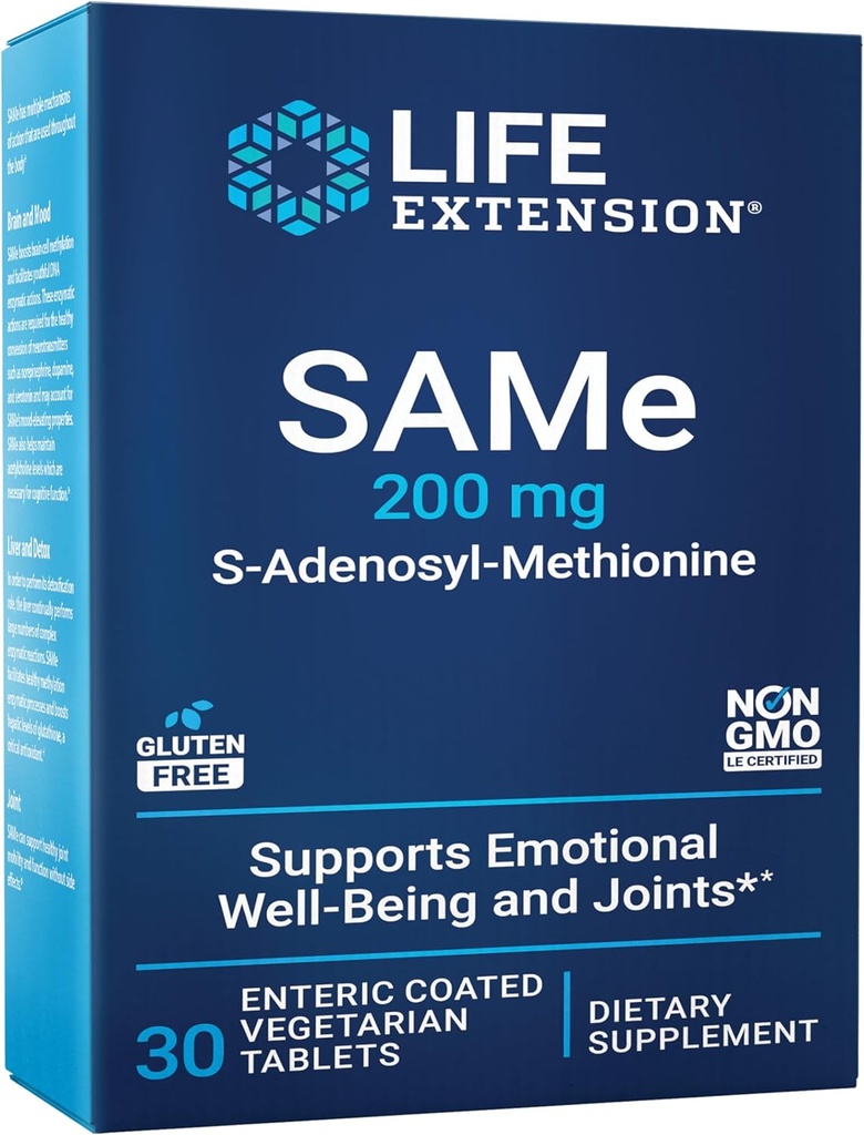 Life Extension Same, Mood, Joint " Liver Support, Gluten-Free, Non-GMO, Vegetarian, 30 Tablets