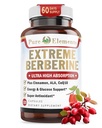 Extreme Berberine Plus con ALA, Coq10, Turmeric, Cinnamon, Bitter Melon, Banaba Leaf, Korean Panax, Royal Jelly, y otras 21 hierbas para el azúcar en sangre saludable y salud e inmunidad general