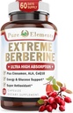 Extreme Berberine Plus con ALA, Coq10, Turmeric, Cinnamon, Bitter Melon, Banaba Leaf, Korean Panax, Royal Jelly, y otras 21 hierbas para el azúcar en sangre saludable y salud e inmunidad general