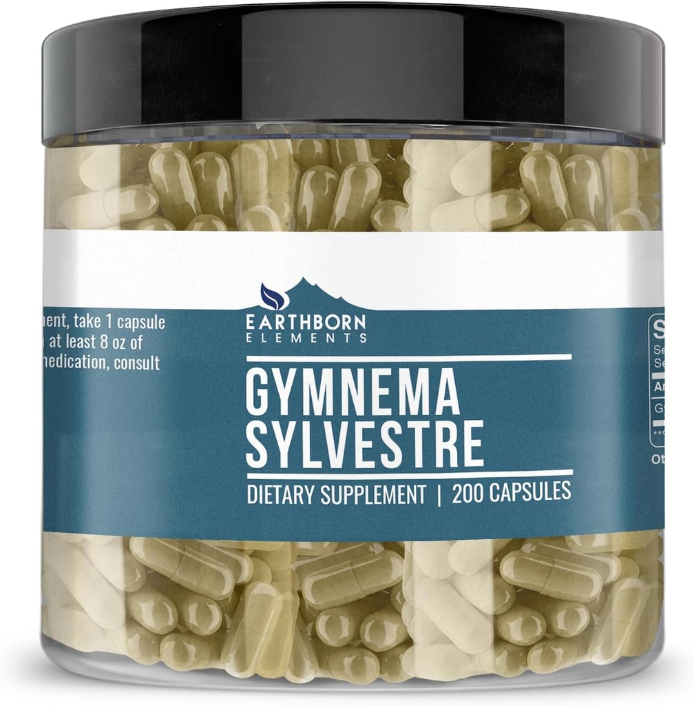 Elementos terrestres Gymnema Sylvestre 200 Capsules, Puro ' Undiluted, No Additives