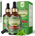 Clorofila orgánica gotas líquidas Liposomal para Hombres Mujer, 6-en-1 Verdes Superalimentos Chlorophyll Vegan w/Spirulina, Hierro, Vitamina C B12 A para Desodorante Interno*, Energía,Digestivo,2Packs/4 Fl Oz
