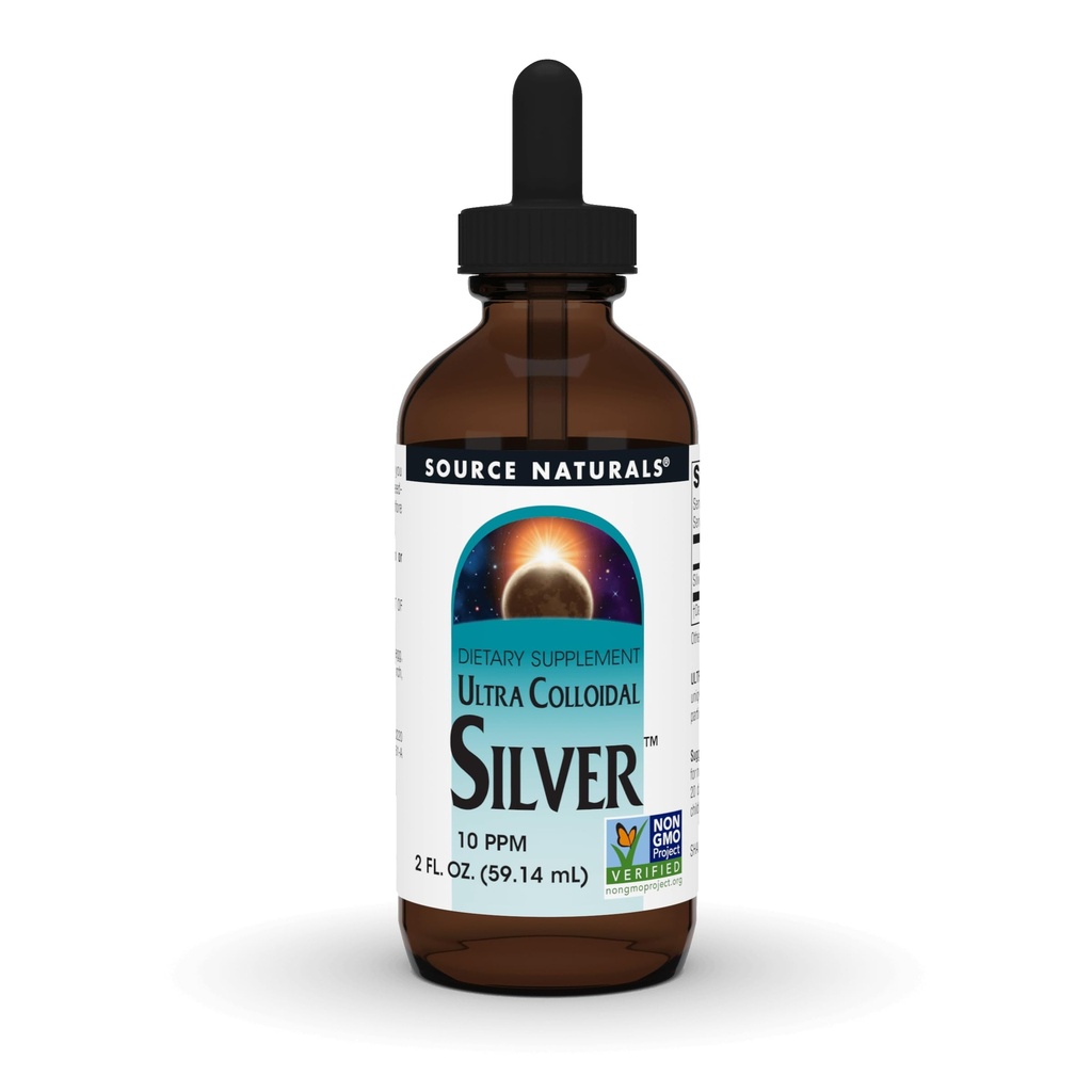 Fuente Naturales Ultra Colloidal Plata - Suplemento líquido para soporte de sistema inmune - 2 oz