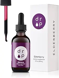 Elderberry Liquid Drops with Vitamin C – Immune Support Supplement for Kids & Adults – Vegan, Gluten Free, Non-GMO, No Sugar, No Artificial Preservatives – 2 Month Supply by Drop Supplements