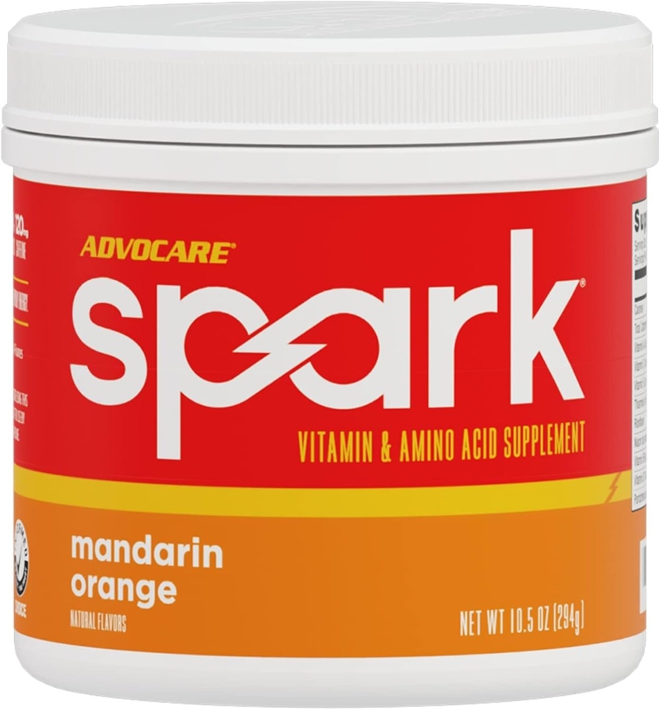 AdvoCare Spark - Energy Drink Mix - Vitamin & Amino Acid Supplement - Supports Energy & Focus - Portable Immune Support - Sugar-Free - Mandarin Orange (10.5 oz)