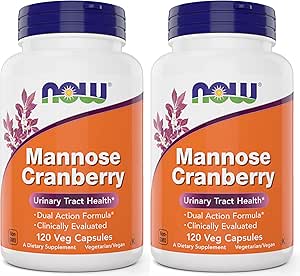AHORA Foods Mannose Cranberry, 120 Capsules (Pack of 2) - con PAC - 450mg dMannose, 250mg Whole Cranberry - Urinary Tract Health* - Vegan Friendly Supplement, Non-GMO