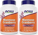 AHORA Foods Mannose Cranberry, 120 Capsules (Pack of 2) - con PAC - 450mg dMannose, 250mg Whole Cranberry - Urinary Tract Health* - Vegan Friendly Supplement, Non-GMO