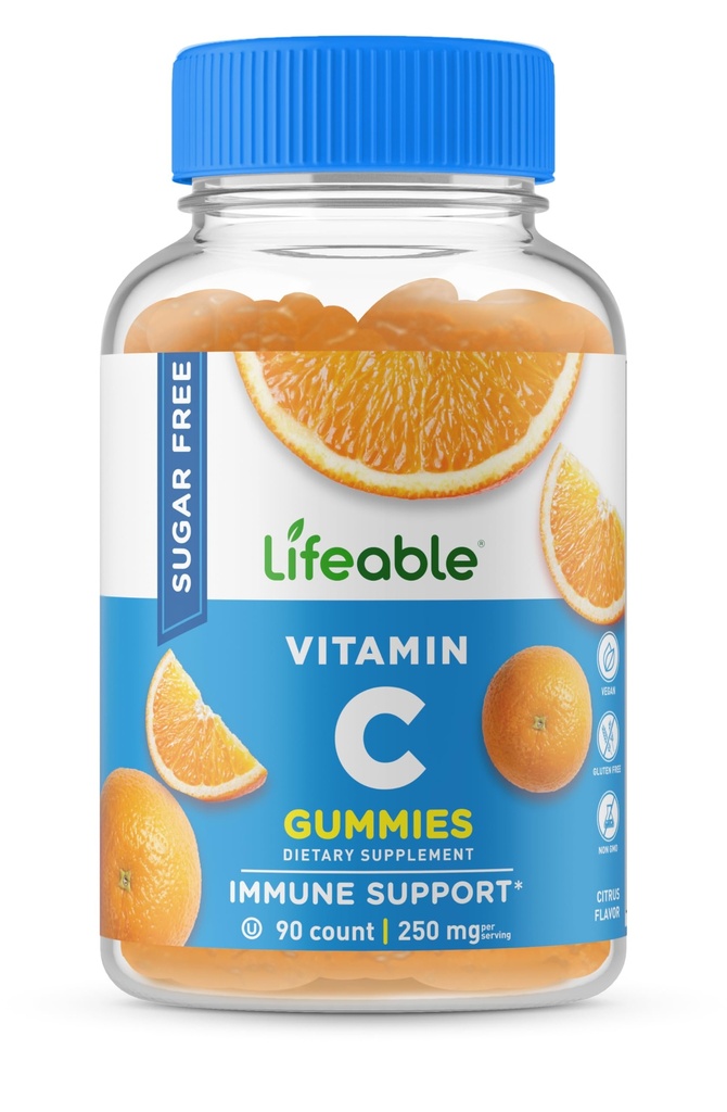 Vitamina C – 250 mg – Gran Tasting Natural Flavor Gummy Suplemento – Vegetariana GMO- Vitaminas Chewable Libre – para Immune Support – para adultos – 90 Gummies