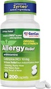 GenCare - Cetirizine HCL 10 mg (200 cápsulas) - 24 horas Alivio de Alergia Píldoras - No Drowsy Genérico OTC Alergía Medicamento - Antihistamínico Medicina para Sneezing, Runny Nose ' Ojos picantes - Genérico Zyrtec