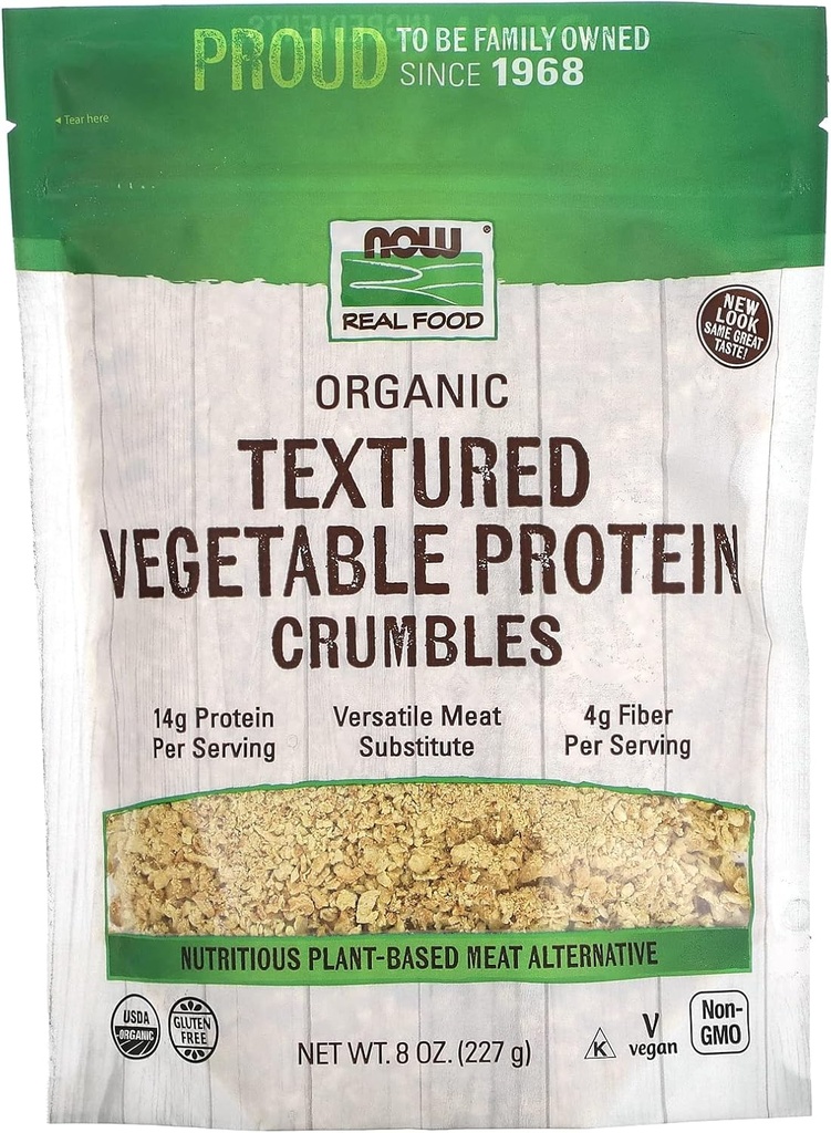 AHORA Alimentos, Soy Orgánica Proteína Granulas, No GMO, Versátil, Proteína Vegeta-Fuente, 8-Once (Paquete May Vary)