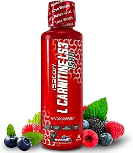 iSatori L-Carnitine LS3 1500, Triple-Blend Liquid L Carnitine Suplemento, con Acetyl & Tartrate, Stimulant Free, Low Calories, Sugar & Gluten Free, Keto-Friendly, Mixed Berry Flavor (32 Servings)