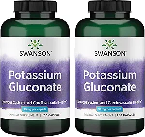 Swanson Potasio (Gluconate) 99 Milligrams 250 cápsulas (2 Pack)