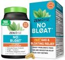 Zenwise Health No Bloat Digestive Enzymes for Gut Health, Gas &amp; Bloating Relief - Multi Enzymes Digestion Supplement with Probiotics, Ginger, Turmeric Dandelion & Lactase - Hombres &amp; Mujeres - 160 Cuenta