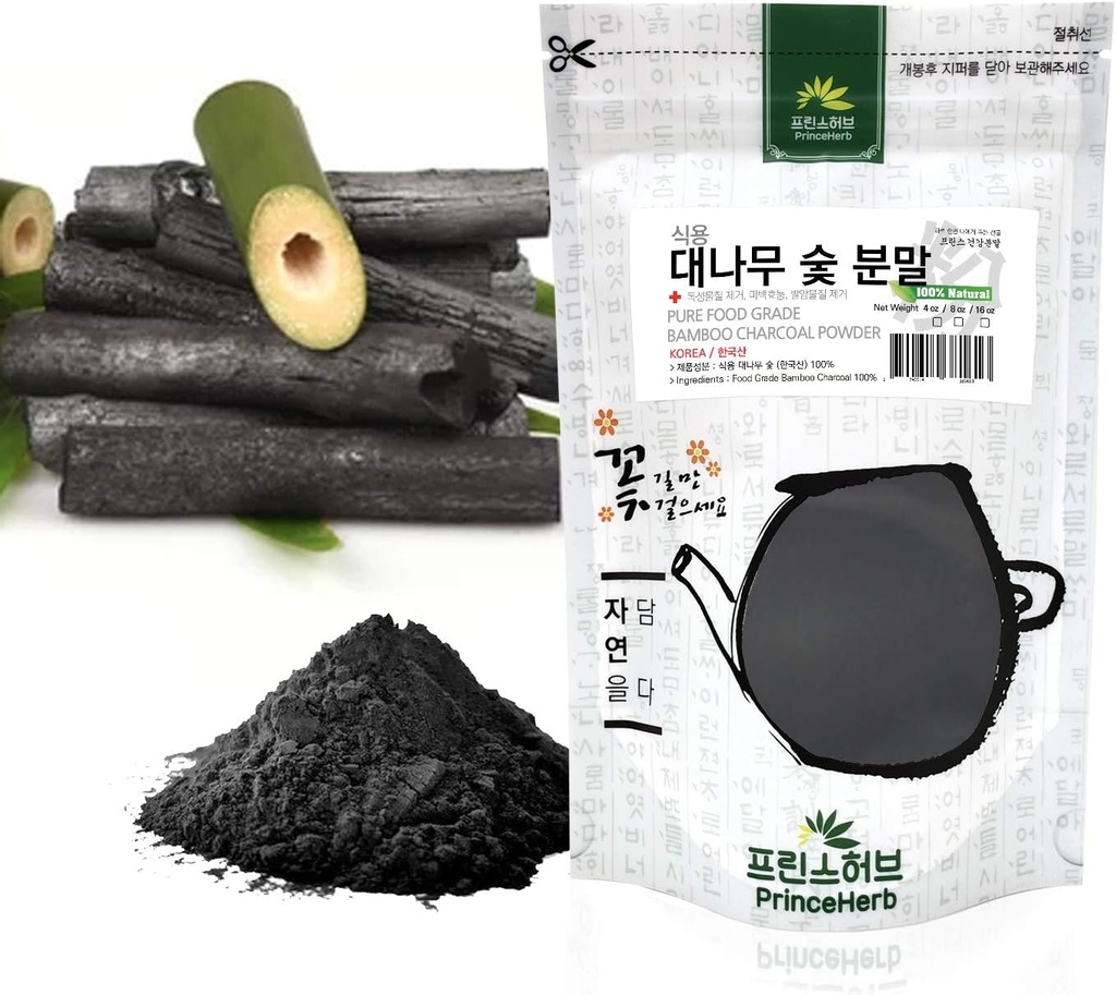 [Medicinal Korean Herbal Powder] 100% Natural Activado Bamboo Charcoal Powder/justificante independiente 숯 가  Detectores (8 oz)