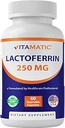 Vitamatic Lactoferrin 250mg – 60 cápsulas vegetales promueve la función sana de la inmune*