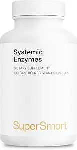 Supersmart Enzymes Sistémicos (High Potency) - con Bromelain, Protease, Lipase, Trypsin, Chymotrypsin, Peptidase, Pancreatin - Complejo Proteolytic Enzymes ← Non-GMO & Gluten Free - 100 cápsulas DR