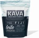 LEILO Kava Powder ← Tradicional Noble Waka de Fiji  sometida All Natural Root to Reduce Stress and Promote Relaxation (1lb peru 30 Servings)