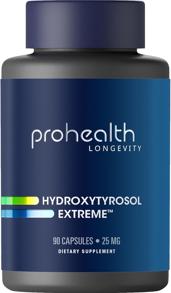 ProHealth Hydroxytyrosol Extreme - Hydroxytyrosol Suplemento, Olive Leaf Extract (Olive Leaf Extract Organic) (90 Vegetarian Capsules) Gluten Free, Soy Free.