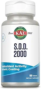 KAL S.O.D. 2000 Suplemento Antioxidante - Fuente del hígado de carne - Enteric Coated for Maximum Assimilation - Lab Verified - GMP Facility - 60 Day Guarantee - 100 Servings, 100 Tablets