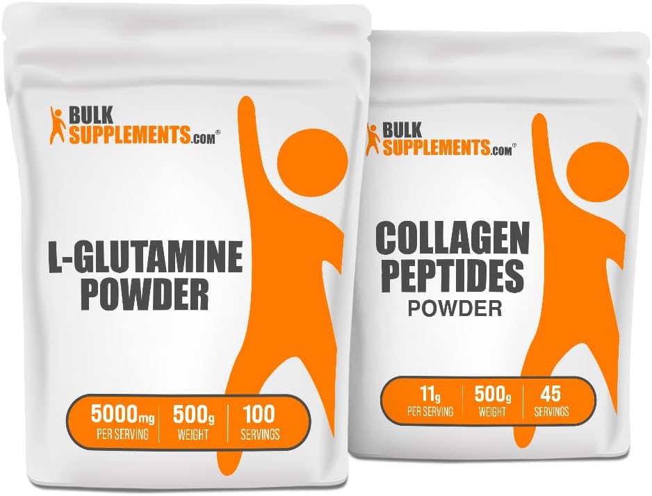 BulkSupplements L-Glutamine 500g + Collagen Peptides 500g Bundle