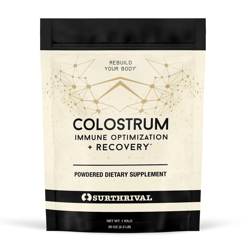 Surthrival: Colostrum Powder (1 Kilo, 2.2lbs), Immune Optimization &amp; Recovery, Powdered Dietary Supplement, Gut Health, Immune Support, Keto Friendly