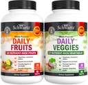 Suplemento diario de frutas y verduras para adultos - Super Frutas y verduras cápsulas para la energía mejorada Gut Health Immune Soporte general con 47 frutas y verduras enteras - 1 mes