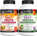 Suplemento diario de frutas y verduras para adultos - Super Frutas y verduras cápsulas para la energía mejorada Gut Health Immune Soporte general con 47 frutas y verduras enteras - 1 mes