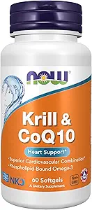 AHORA Suplementos de alimentos, Krill " CoQ10, Phospholipid-Bound Omega-3, Heart Support*, 60 Softgels