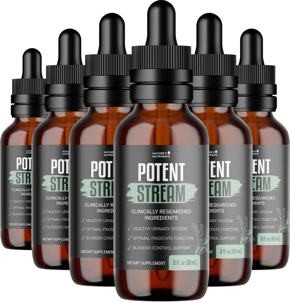PotentStream Drops - Original Fórmula, Suplemento Líquido Natural con Extractos de Planta TENIDO 100% Natural, Made in USA, 6 Month Supply