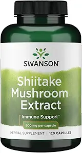 Swanson Shiitake Mushroom Extract (4:1) 500 Milligrams 120 Capsules