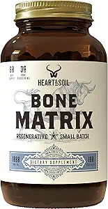 Heart & Soil Grass Fed Bone Matrix — Supports Bone and Joint Health, Strength, and Flexibility (180 Capsules)