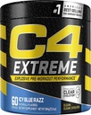 C4 Extreme Pre Workout Powder Icy Blue Razz ← Preworkout Energy Supplement for Men &amp; Women ← 200mg Caffeine + Beta Alanine + Creatine ← 60 Servings