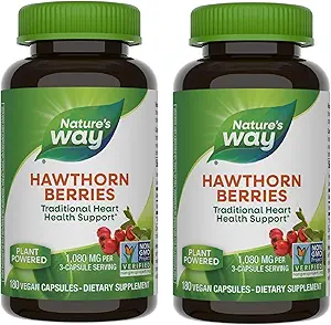 Camino de la Naturaleza Herbal Hawthorn Berries, Tradicional Heart Health Support*, 180 Vegan Capsules (Packaging May Vary) - 2 Pack