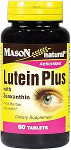 Mason Natural Lutein Plus con Zeaxanthin para Tablas de Salud Ocular, 60 Conde