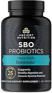 Probióticos de nutrición antiguos para soporte inmunitario, SBO Una vez Probióticos diarios con vitamina C y vitamina D, 30Ct para la digestión saludable y el sistema inmunitario Apoyo a la función, 25 millones de UFC*